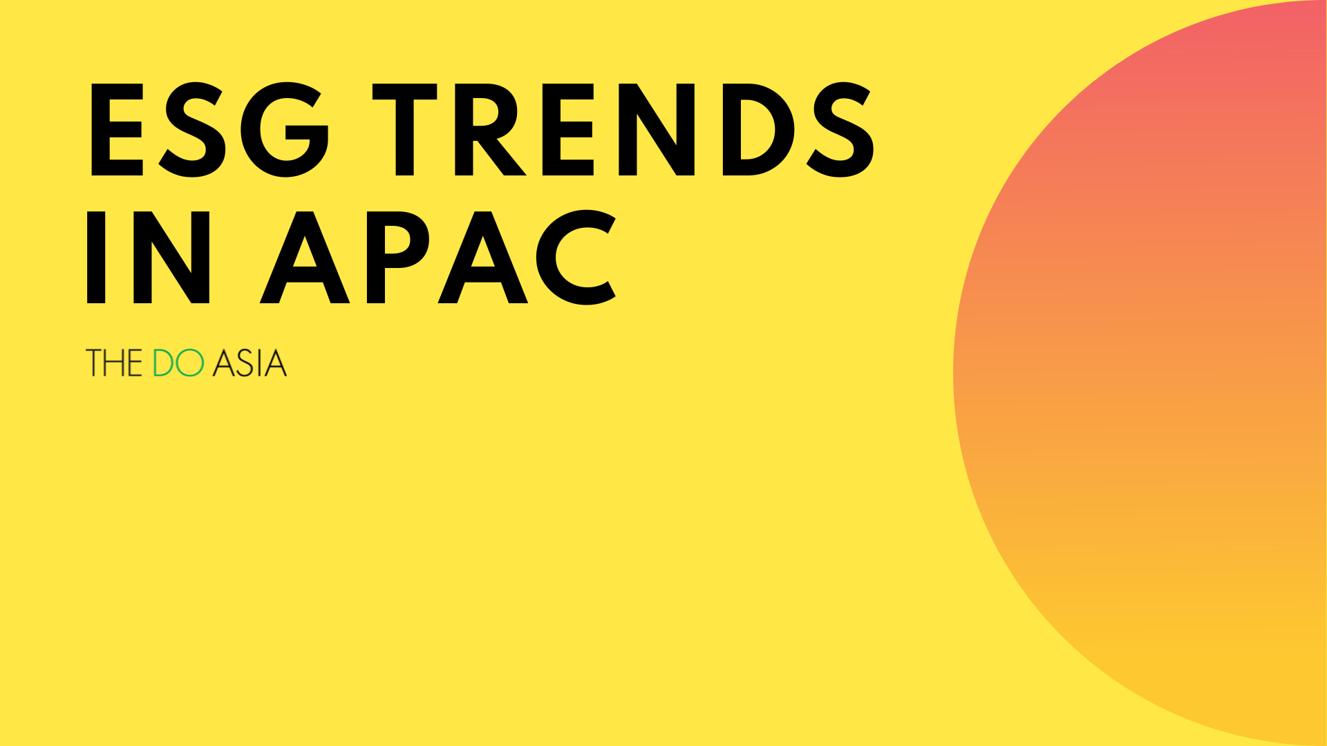 ESG trends in APAC